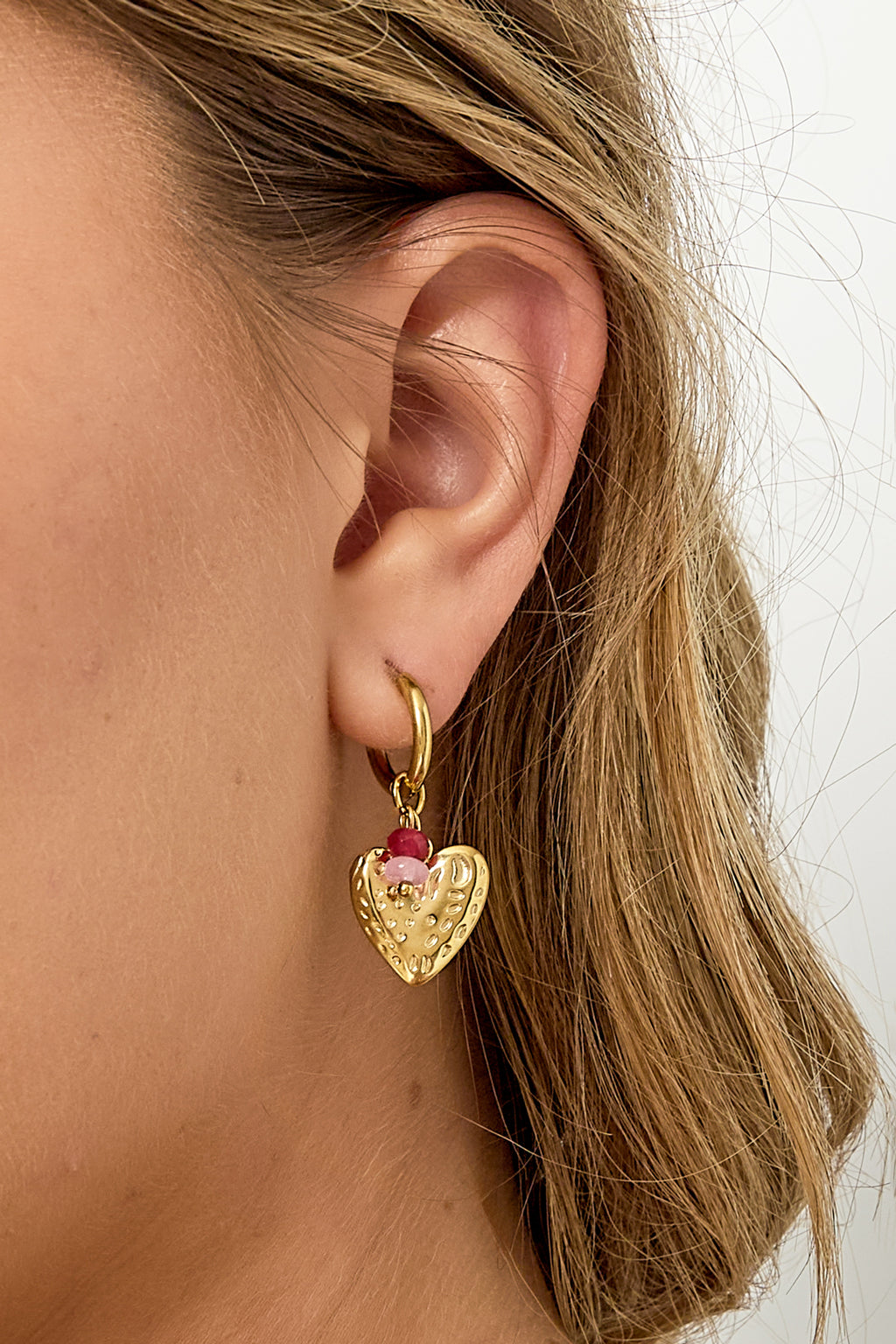 Boucles d'oreilles avec cœur et perles