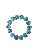 Bracelet élastique en perles en forme de cœur