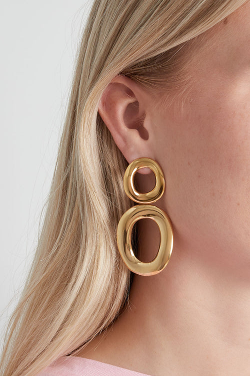 Boucles d'oreilles pendantes en acier inoxydable, style cercle, style décontracté, simple et quotidien, bijoux pour femmes