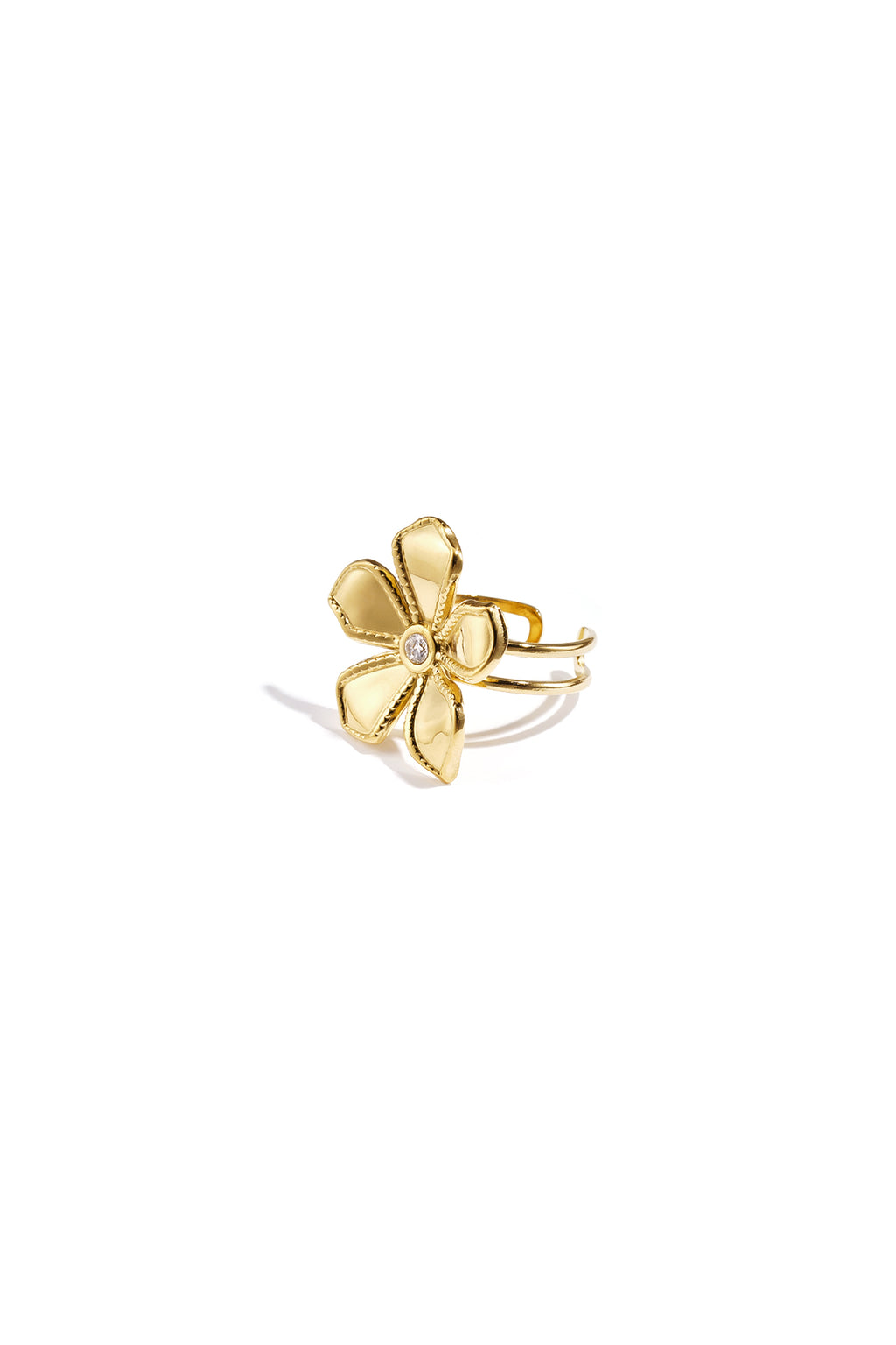 Bagues en acier inoxydable, style floral, collection Daily Simple, bijoux pour femmes