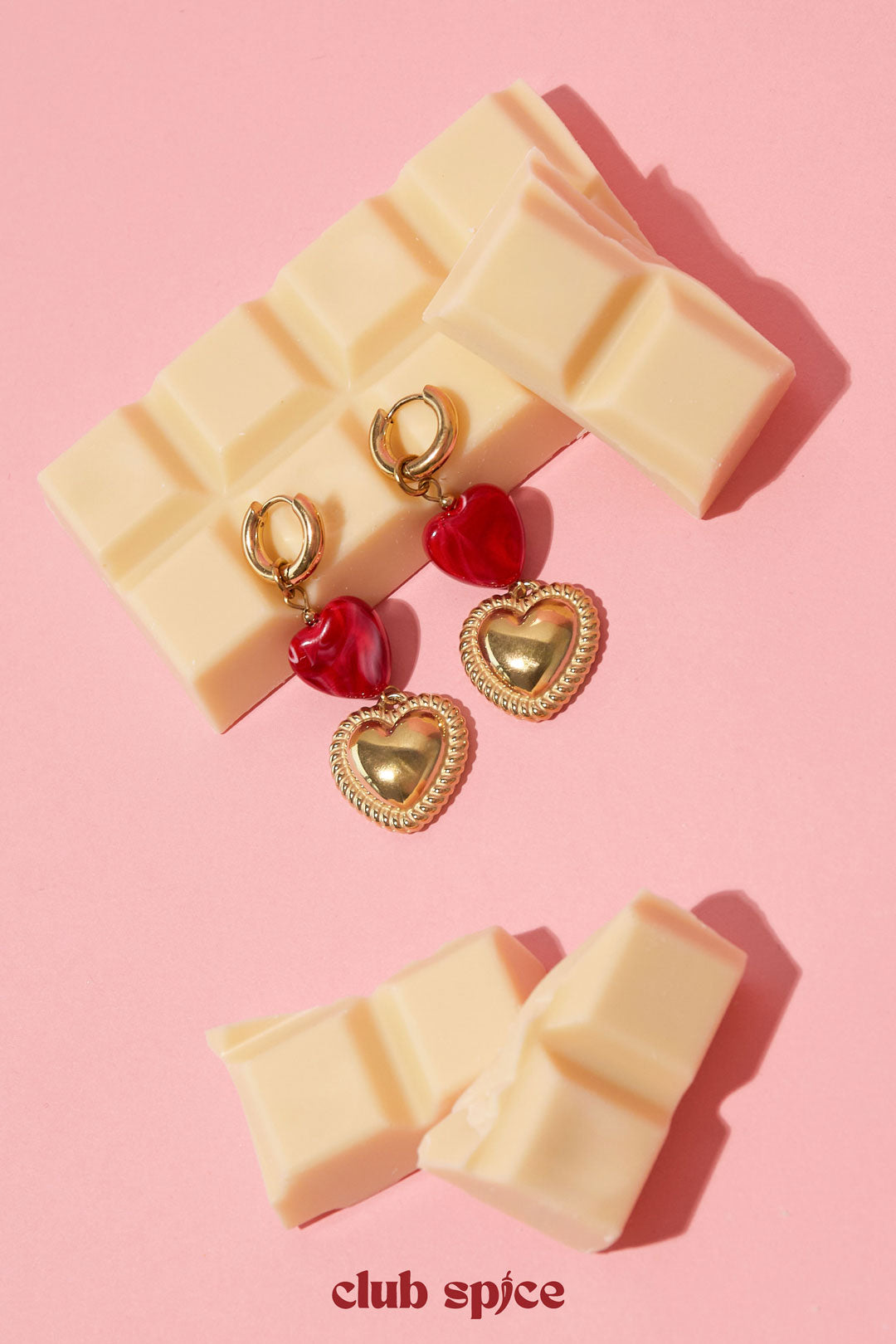 Boucles d'oreilles pendantes en forme de cœur