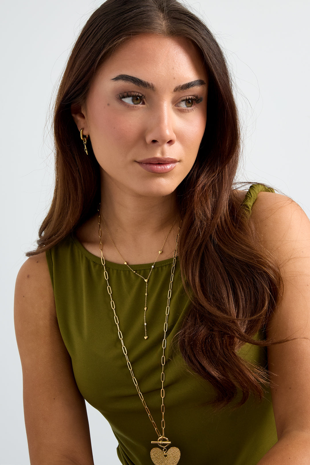 Collier en Y avec cœurs remplis