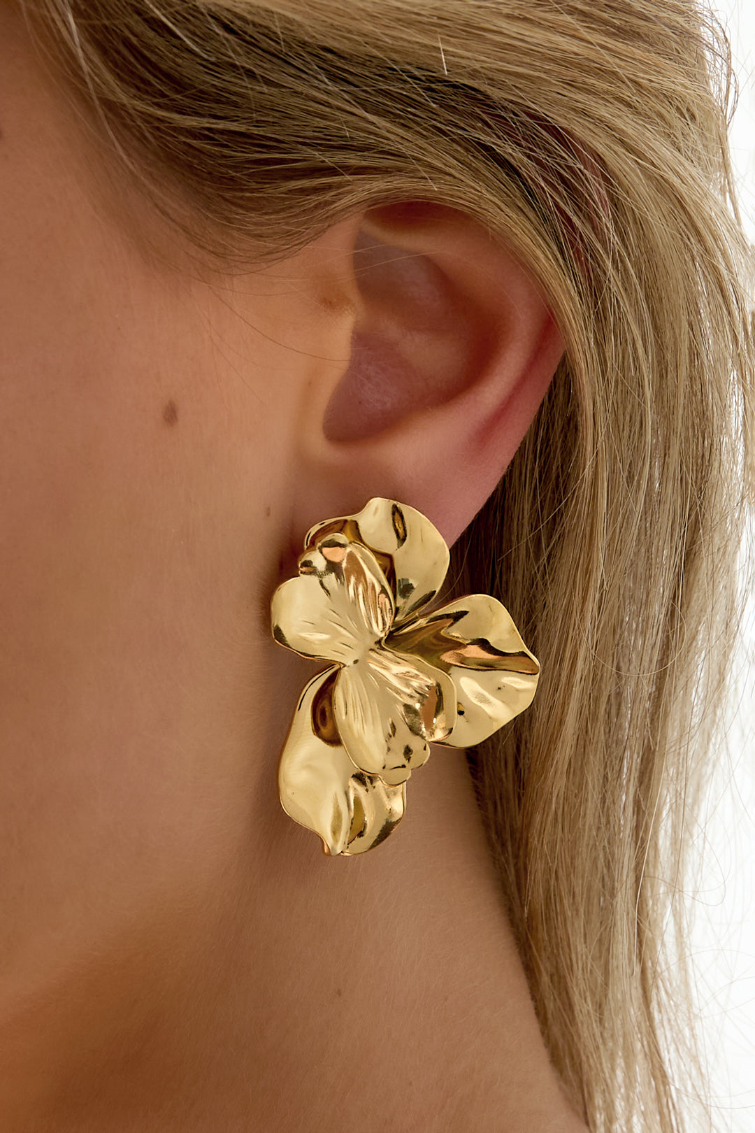 Boucles d'oreilles à tige en acier inoxydable, série Fleur, décontractée, simple et quotidienne, bijoux pour femmes