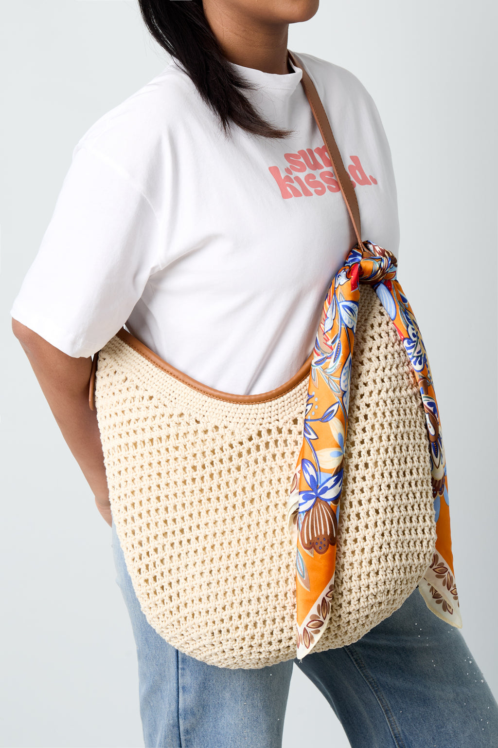 Sacs de plage unis en coton pour les vacances/accessoires de plage