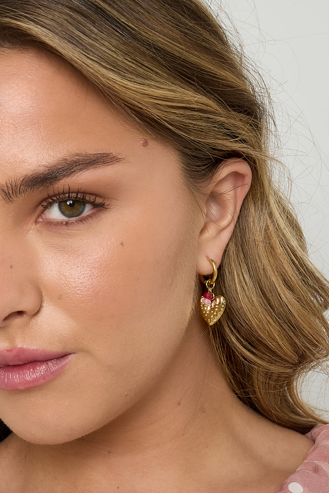 Boucles d'oreilles avec cœur et perles