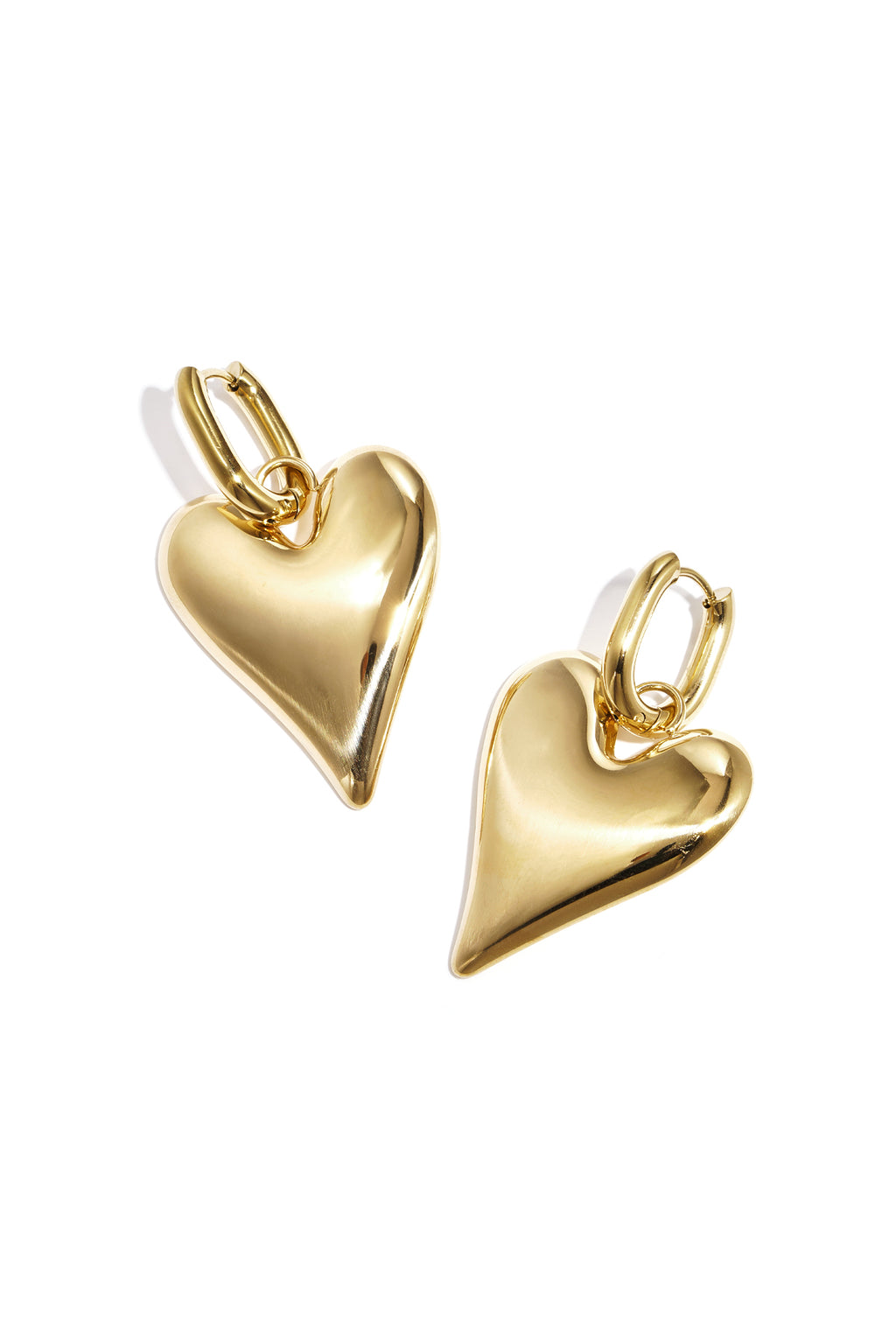 Boucles d'oreilles pendantes en acier inoxydable en forme de cœur, collection décontractée et simple pour femmes