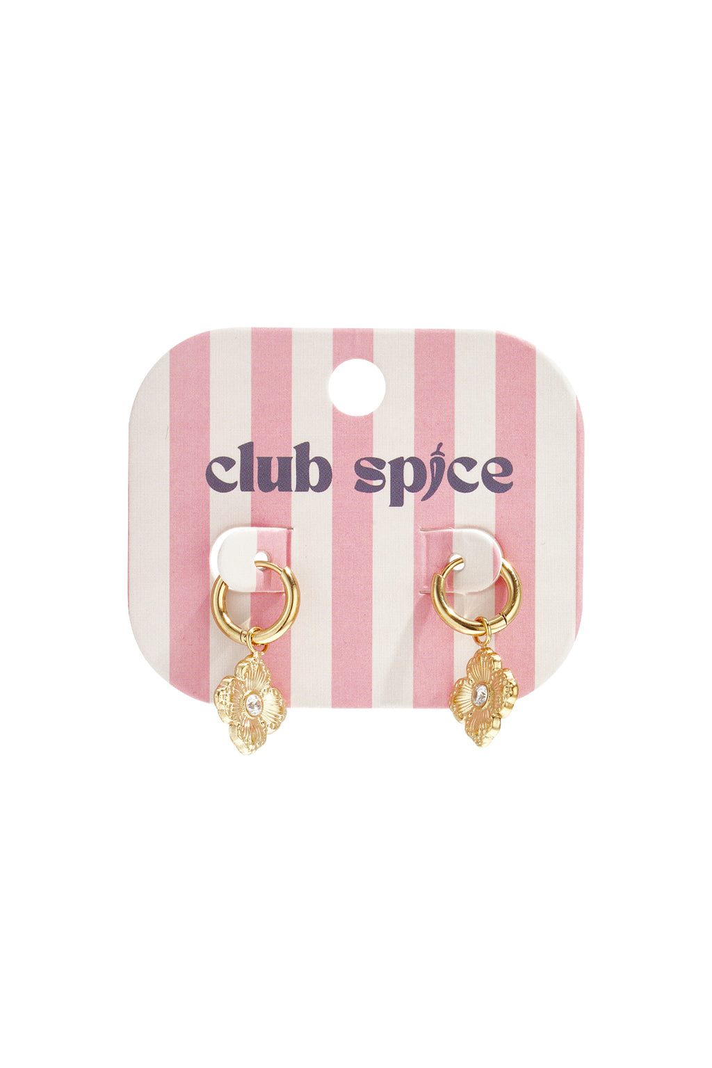 Boucles d'oreilles ornées d'un élégant trèfle et de pierres