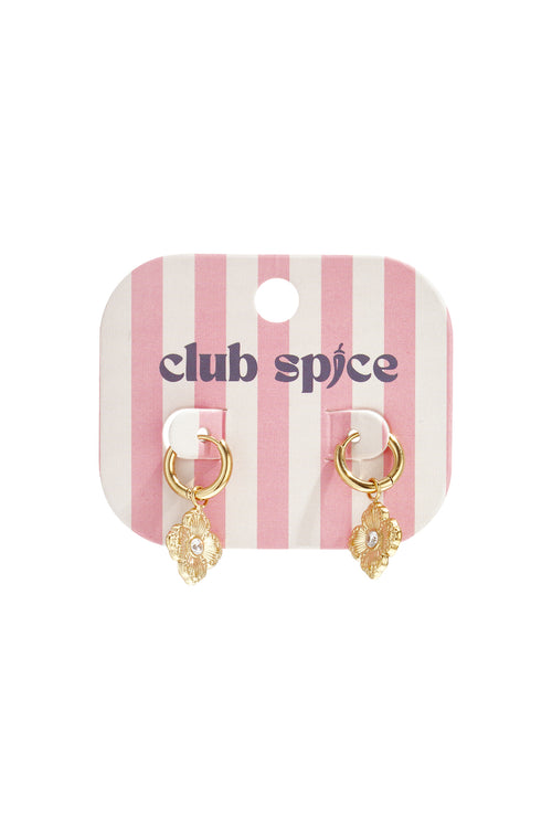 Boucles d'oreilles ornées d'un élégant trèfle et de pierres